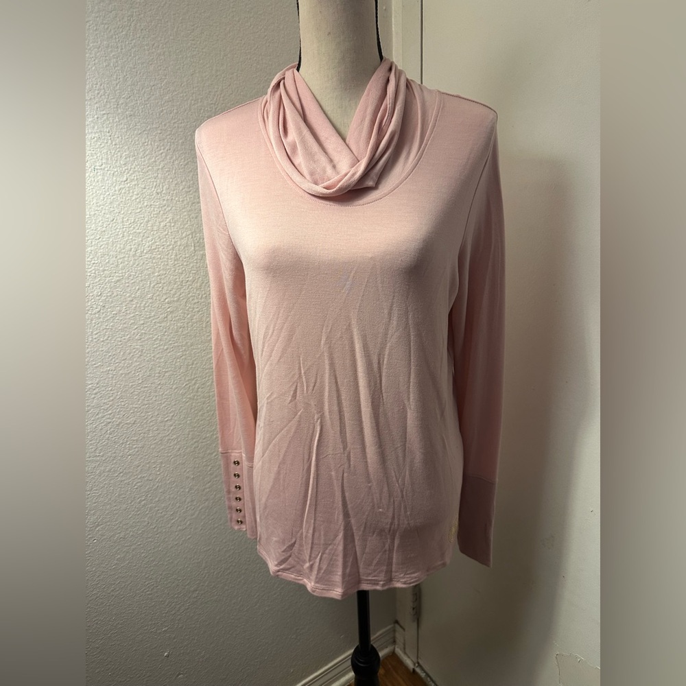 Michael Kors Pink Cowl Neck Sweater with Long Sleeves